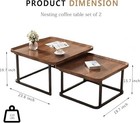 Nesting Coffee Table Set Of 2  23 6  19 7  Nesting Tables small Walnut Square