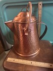 Vintage Hammered Solid Copper Coffee Pot With Handle And Lid 8 50 Wide 11 5 Tall