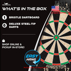 Narwhal Kingston Official Size Bristle Dartboard With 6 Steel Tip Darts  New Usa