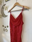 Vintage Red Nightgown With Long Side Slit Victorias Secret Gold Tag Women   s M