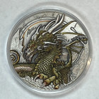 2023 Niue 50 Gram The Fire Drake Antique Finish Silver Coin