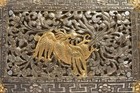 Antique 4 5  Tibetan Silver  Paan Box  Gilded Phoenix Bird  Parcel Gilt Repouss  