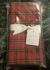 Pottery Barn Madison Plaid Fabric Christmas Napkins 4-pack New Nwt Retail  48