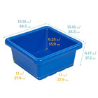 Square Bin With Lid  Storage Containers  Blue  4-pack
