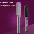 2in1 Negative-ion Hair Straightener Brush Curling Salon Styling Comb Ceramic New
