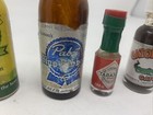 Vintage Pabst Blue Ribbon Mid-century Mini Empty Beer Bottle   Cap W 3 Others