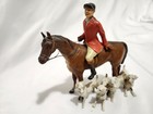 Beautiful Large Cold Painted Austrian Bronze Horse Rider Fox Hounds Hunting Hunt