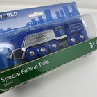 Brio Special Edition Train Blue   Chrome Engine  33642 Wooden Railway Box Damage