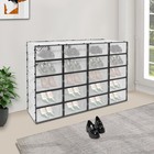 20 Pack Clear Plastic Shoe Boxes With Lids Stackable Storage Container Organizer