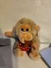 Russ Baby Chee Chee Monkey Tan Plush Pacifier Red White Polka Dot Diaper 6  Toy