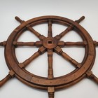 Vtg Antique Wooden Ship s Wheel 36  Maritime Nautical Bar Decor Man Cave
