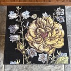 Vintage Style Wood Stool Painted Black W iod Transfer 