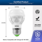 6 Pack Led Light Bulb 900lm 60w Equivalent Home Office Lamp 3000k 5000k 9w A15