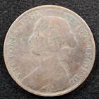 Great Britain 1 2 Penny 1861  Coin  Die Cud Error  Inv f996