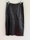 Lafayette 148 Women s 8 Leather Panel Pencil Skirt Black Below Knee Power Office