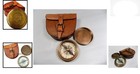 Vintage-inspired Brass Pocket Compass With Leather Case - Ideal For Adventurers