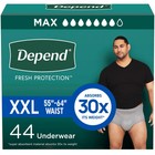 44 Count Mens Size Xxl New Depend Fresh Protection Adult Disposable Underwear