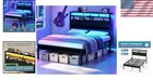 Contemporary Queen Bed Frame With 3-tier Headboard Shelves   Usb Charging
