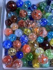 326 Lot Of 206 Crackled Glass Marbles  Great Mix Of Colors