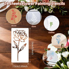 24pcs Flower Stencils  Floral Stencils For Painting On Wood 5 9 X 2 59 Inch
