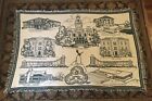 Vintage Hillsdale College Michigan Double Sided Blanket Green White Sage Center