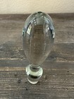 Vintage Clear Glass Heavy Solid Decanter Teardrop Wine Stopper 5 5   l New
