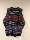 Old Glory Xl Fair Isle Multicolor Cotton Knit Pullover Crew Neck Men s Sweater
