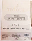New In Zipped Bag King Size Ardour Luxury 6 Piece White Color Sheet Set