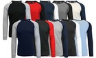 Mens Long Sleeve Thermal Shirt Raglan Tee Crew Neck S M L Xl 2xl 3xl 4xl 5xl New