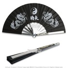 Martial Art Tai Chi Kung Fu Fighting Fan Steel Frame With Dragon Black Blue Red
