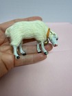 Vintage Putz Grazing Goat W bell Fur Miniature Doll House