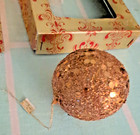 6 New Vintage Holt Howard Hang Paper Disco Glitter Christmas Gold Ornaments Hh    