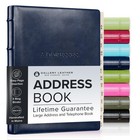 Large Address Book With Alphabetical Tabs - Holds 480 Contacts  Organizer  Leath