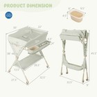 Portable Baby Diaper Changing Table W storage Water Basin 3-level Adjustable