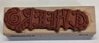 Wood rubber Stamp  cheers 