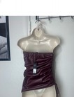 Fashion Nova Jada Faux Leather Top Burgundy S
