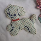 Vintage Fabric Covered Plastic Baby Animals Nursery Bedroom Decor Mobile Toys