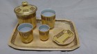 Antique Limoges France Gold Decorated Porcelain Dresser Vanity Set Tray Cups Nr 