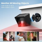 Solar Wireless Driveway Alarm Motion Sensor Outdoor Security System No App Rgb