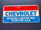 Nos Vintage Heavy Metal Steel Chevy License Plate Building A Better Way U s a 