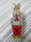 Vintage 1940 s J  Chein Tin Litho Wind-up Walking Rabbit-works   
