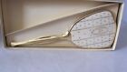 Vintage Hand Held Mirror Vanity Gold Tone Crown Metal Handle Hollywood Regency