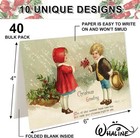 40 Packs Christmas Vintage Greeting Cards Retro Xmas Holly Berry Blank Note Card