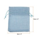 25 X Burlap Gift Bags Drawstring 3 x4  Linen Sacks Gift Pouches For Wedding Blue