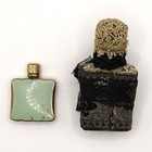 Vintage Decorative Mini Perfume Bottles Lot Enamel   Lace Vanity Bottles