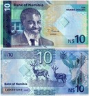 Namibia 10-200 Dollars 5 Pieces Set  2025  P-20-24  Unc