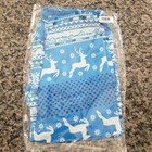 Reindeer Snowflake Christmas Holiday Print Blue Leggings Soft One Size Os