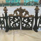 Rare Antique Victorian Metal Feather Tree Miniature Fence- Original Paint W gate
