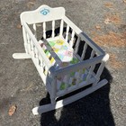 Vintage Cabbage Patch Kids 1980 s Wooden Rocking Cradle Baby Doll Crib Pad Read 