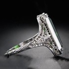 Elegant 925 Sterling Silver Rectangle Rhinestone Wedding Engagement Ring Size 10